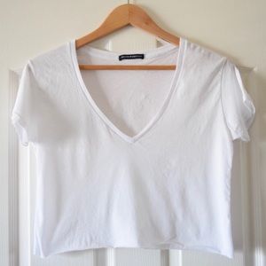 Brandy Melville Cropped V-Neck Tee